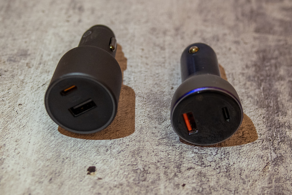 Baseus 65W and Xiaomi 100W chargers side-by-side