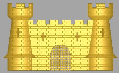 Artcam: рельеф замка с воротами
