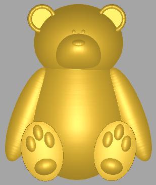 ArtCam: рельеф медвежонка до сглаживания